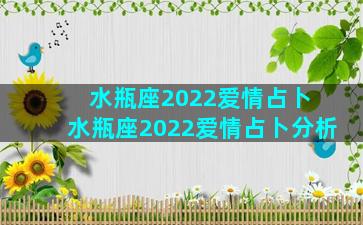 水瓶座2022爱情占卜 水瓶座2022爱情占卜分析